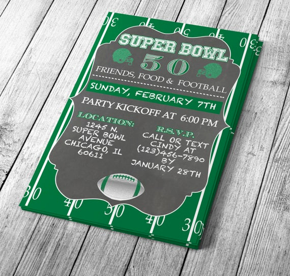 Super Bowl Invitation Template Beautiful Chalkboard Super Bowl Invitation Editable by Mydiydesigns