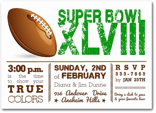 Super Bowl Invitation Template Lovely Football Super Bowl Invitations Super Bowl Xlviii Party