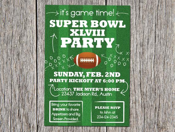 Super Bowl Party Invitation Wording Beautiful Sale Digital Super Bowl Party Invitation 2014 Diy by