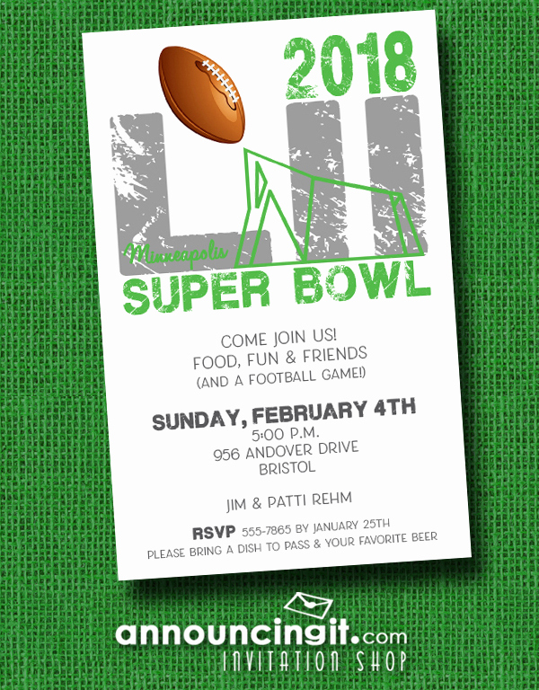 Superbowl Party Invitation Template Beautiful Super Bowl Lii Stadium Party Invitations