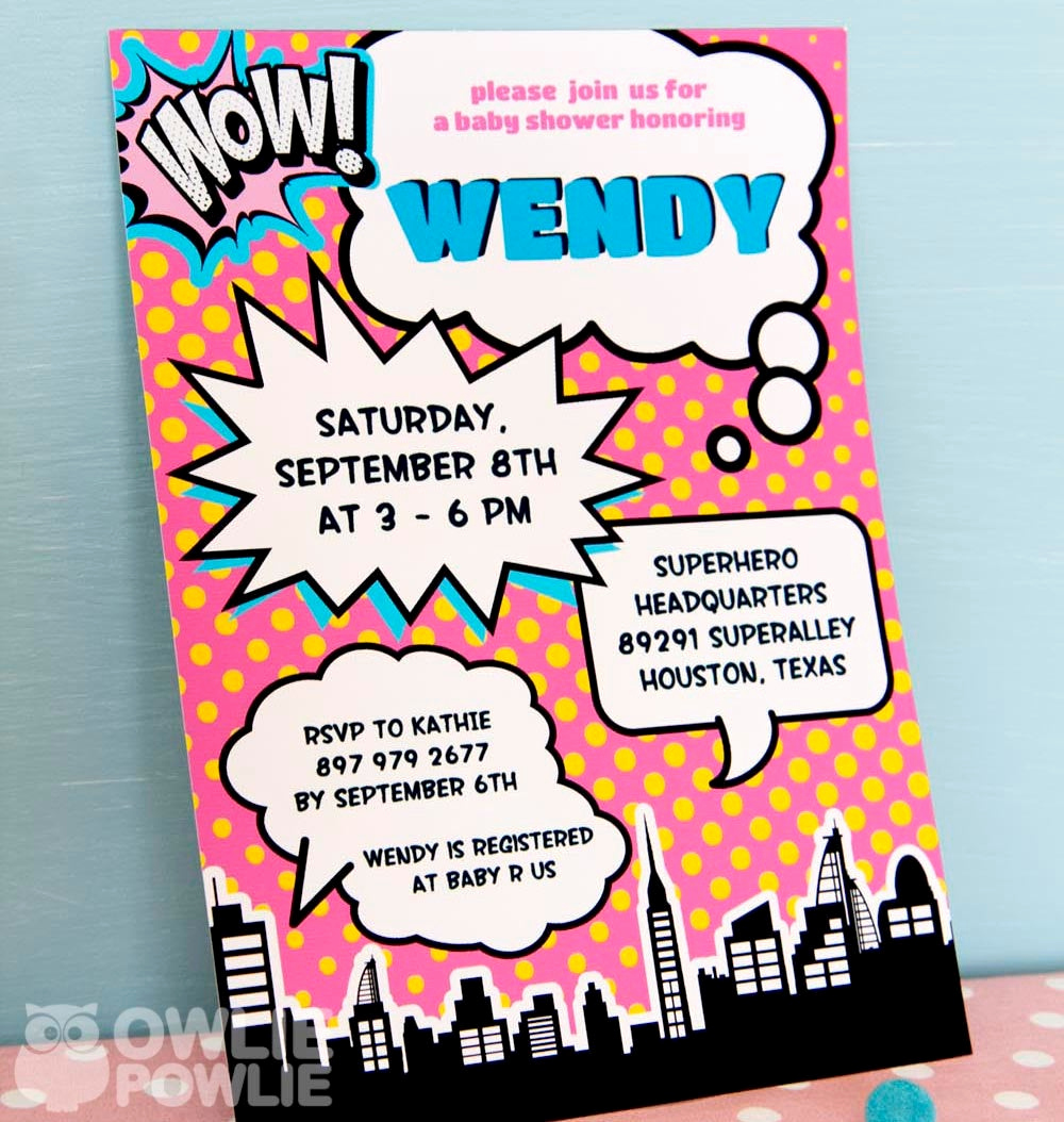 Superhero Baby Shower Invitation Templates Best Of Superhero Baby Shower Party Pink Printable 5 X 7 Inch