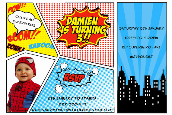 Superhero Birthday Invitation Wording Beautiful Printable Superhero Birthday Invitation Diy Printing Jpeg