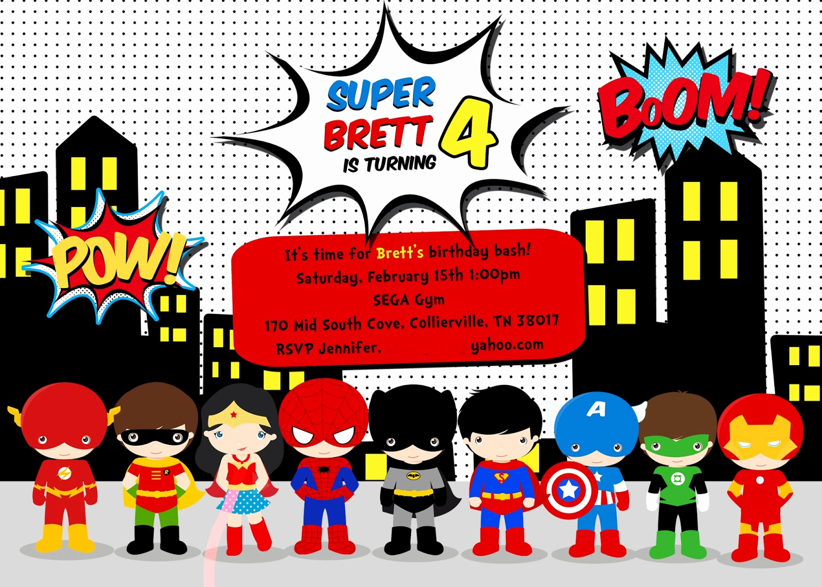 Superhero Birthday Invitation Wording New Greygrey Designs My Parties Brett S Superhero 4th