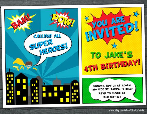 Superhero Birthday Invitation Wording Unique Superhero Invitation Superhero Party Invitation Kids
