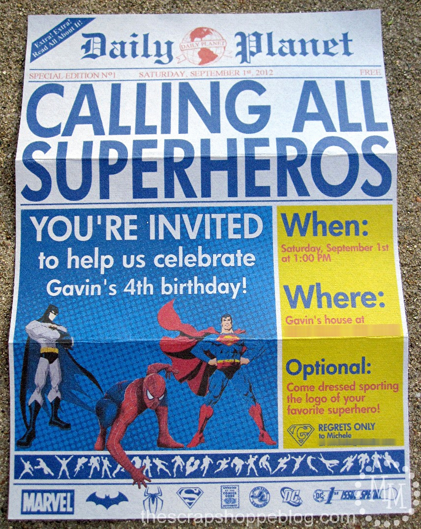 Superhero Invitation Template Download Elegant Superhero Newspaper Birthday Invitation the Scrap Shoppe