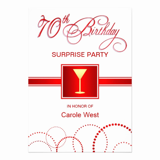 Surprise 70th Birthday Invitation Wording Fresh 70th Birthday Surprise Party Invitations Red