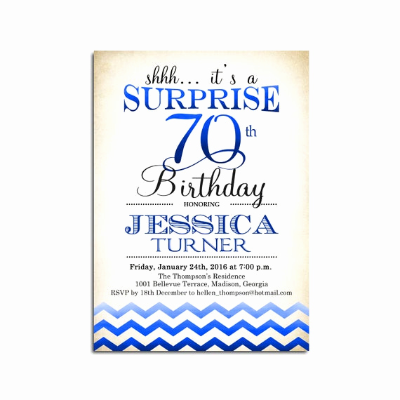 surprise 70th birthday invitation any