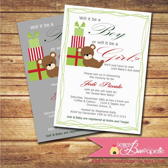 Surprise Baby Shower Invitation Beautiful Holiday Surprise Baby Shower Gender Reveal Party