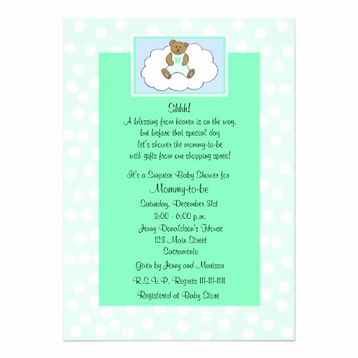 Surprise Baby Shower Invitation Luxury Surprise Baby Shower Invitation Teddy On Green 5&quot; X 7