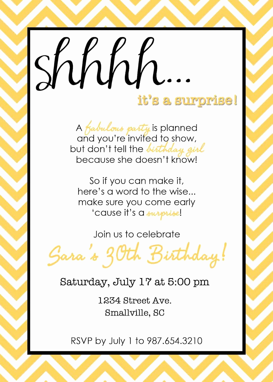 Surprise Birthday Invitation Wording New Wording for Surprise Birthday Party