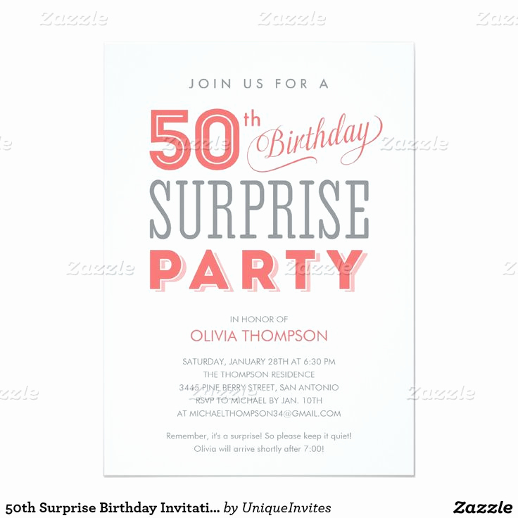 Surprise Birthday Party Invitation Wording Fresh Best 20 50th Birthday Invitations Ideas On Pinterest