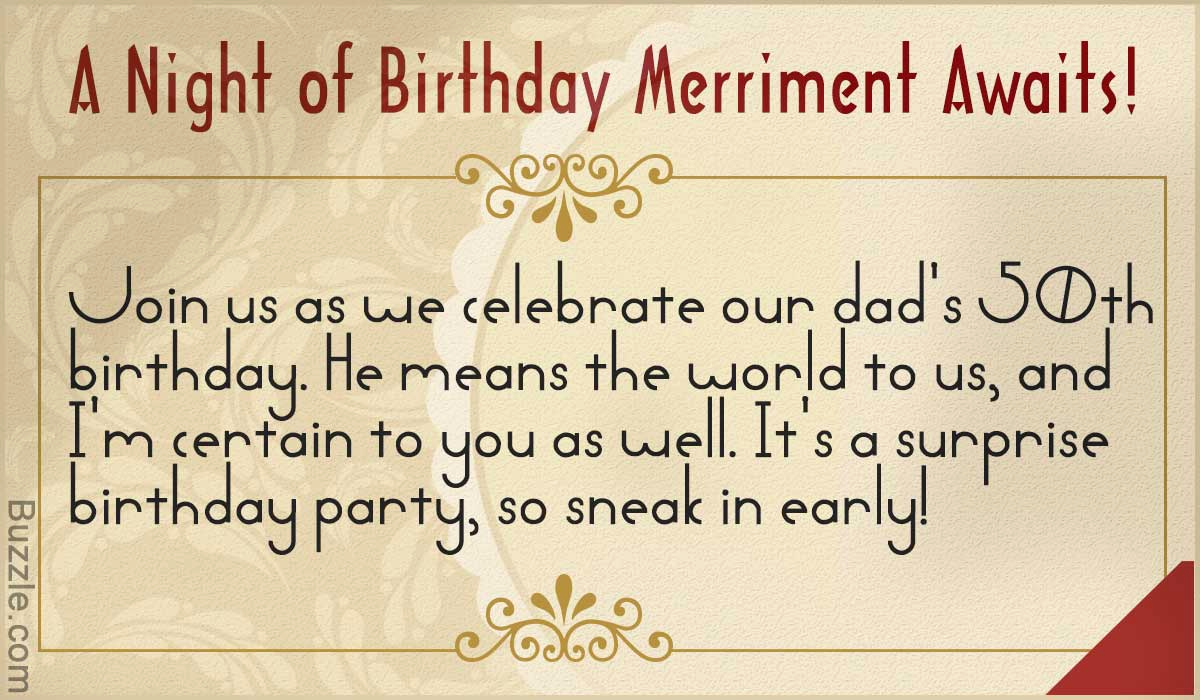 Surprise Birthday Party Invitation Wording Luxury Inspiring 50th Birthday Party Invitation Wordings to