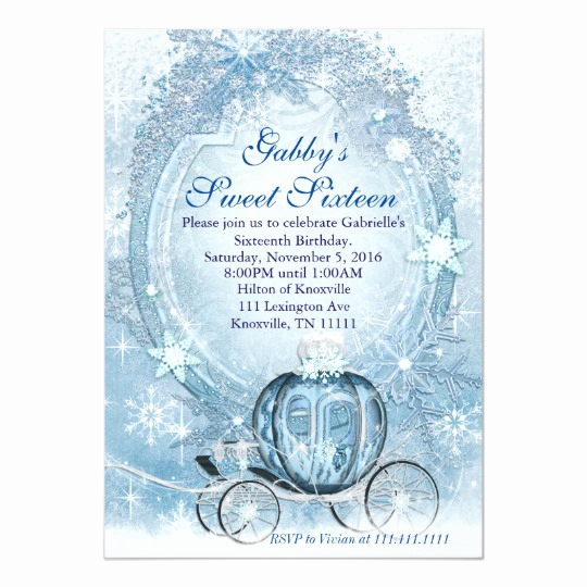 Sweet 15 Invitation Cards Luxury Cinderella Invitation Cinderella Sweet Sixteen Card