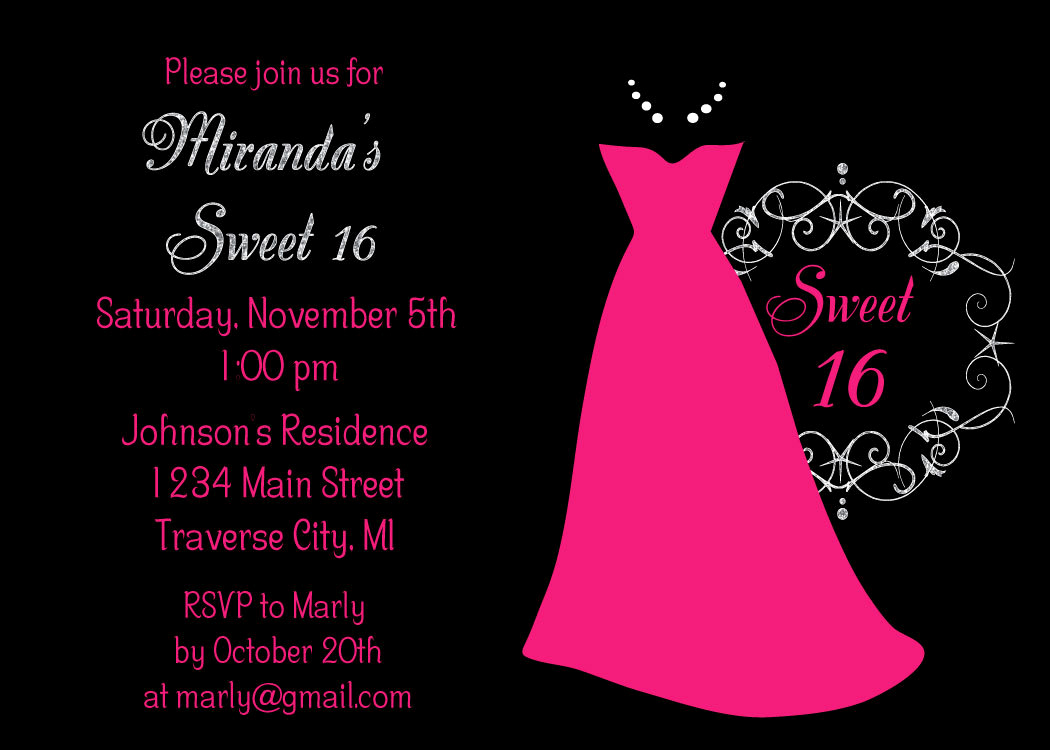 Sweet 16 Invitation Cards Best Of Dress Sweet 16 Birthday Party Invitations Kids Sweet