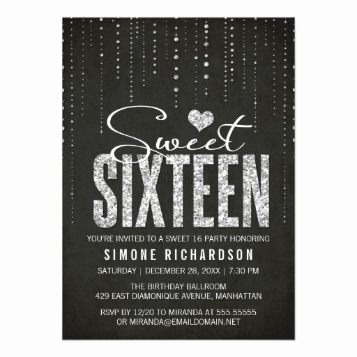 Sweet 16 Invitation Ideas Elegant Sparkly Glitter Sweet Sixteen Party Invitation $1 90