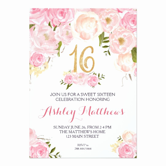 Sweet 16 Invitation Templates Lovely Free Sweet 16 Birthday Invitations – Free Printable
