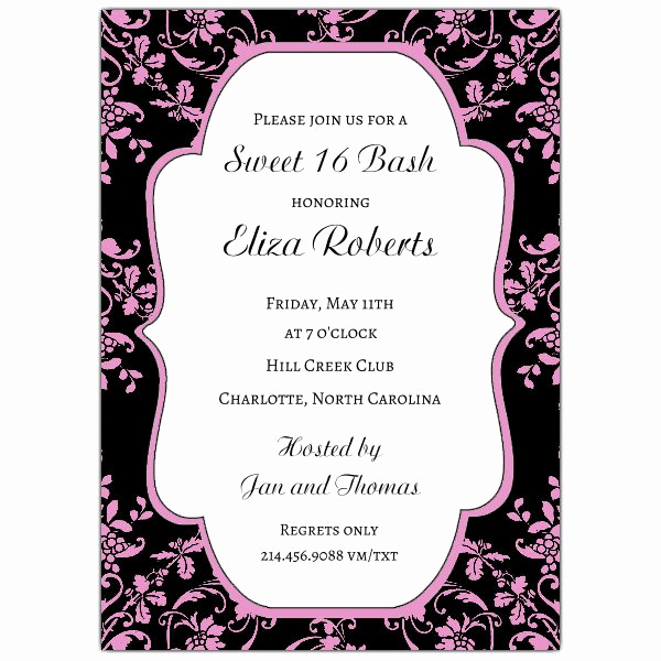 Sweet 16 Invitation Wording Inspirational formal Floral Pink Sweet 16 Invitations