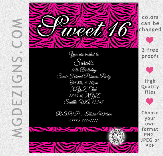 Sweet Sixteen Invitation Template Awesome Sweet Sixteen Printable Templates