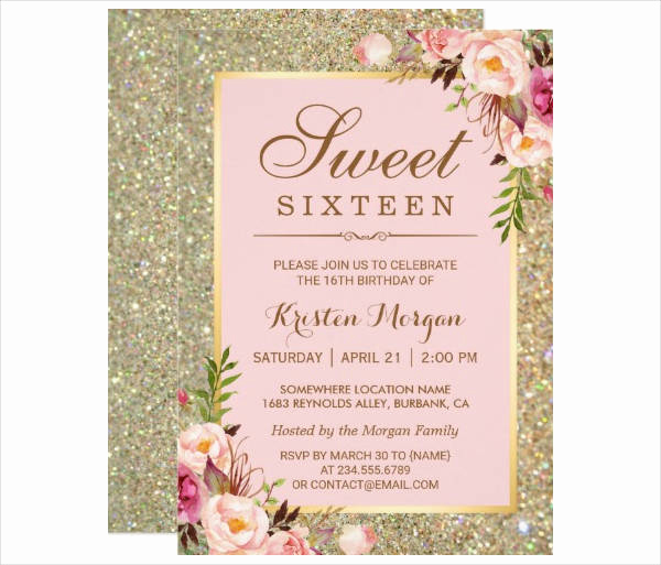 Sweet Sixteen Invitation Templates Inspirational 11 Sweet Sixteen Birthday Invitation Designs &amp; Templates