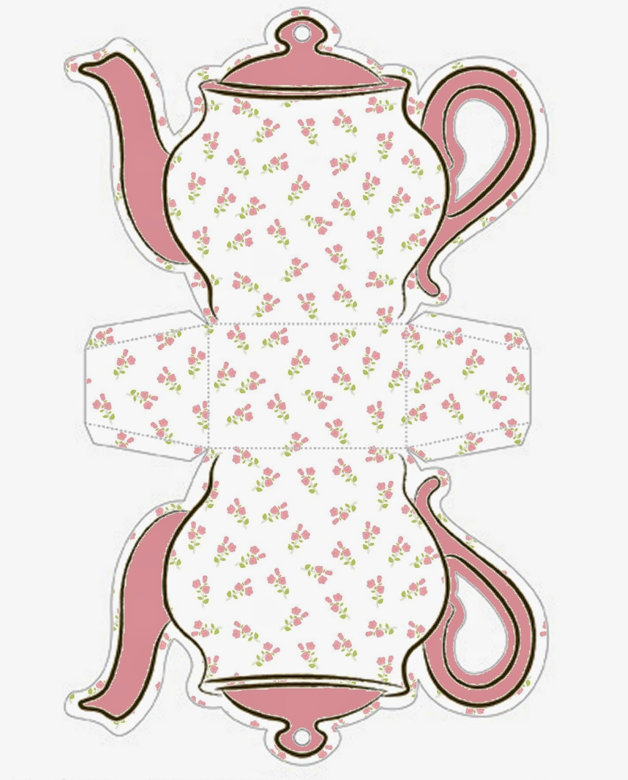 Tea Cup Invitation Template Awesome Shabby Chic Cajas Con forma De Tetera Para Imprimir