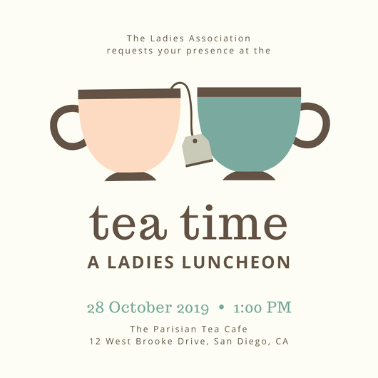 Tea Cup Invitation Template Lovely Customize 128 Tea Party Invitation Templates Online Canva