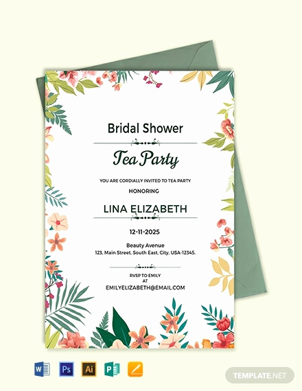 Tea Party Invitation Template Free Fresh Free Tea Party Invitation Card Template Download 636