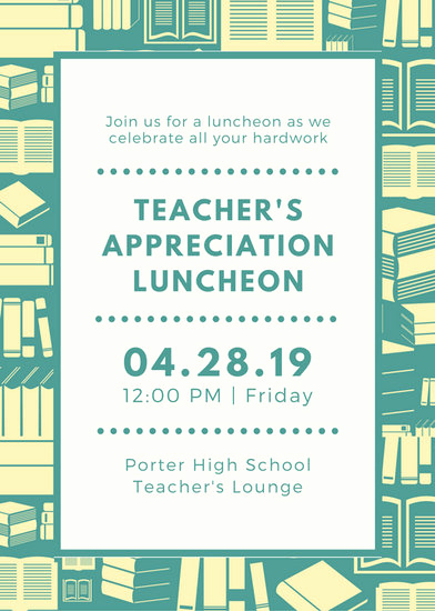 Teacher Appreciation Lunch Invitation Luxury Luncheon Invitation Templates Canva