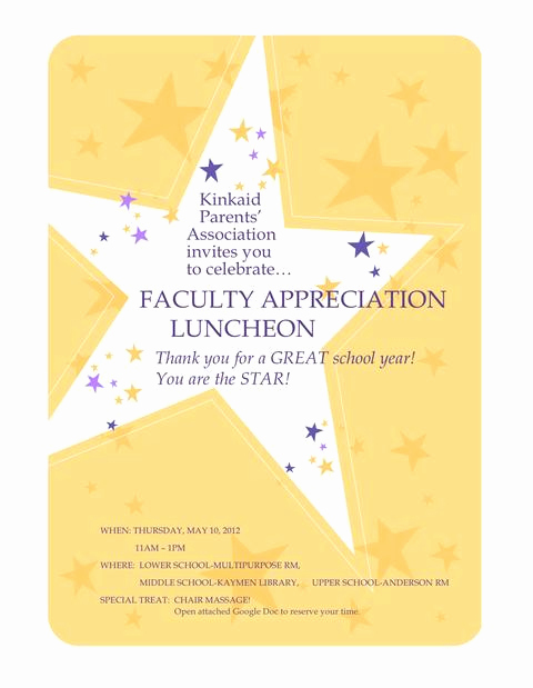 Teacher Appreciation Lunch Invitation Wording Luxury Teacher Luncheon Invitation Wording