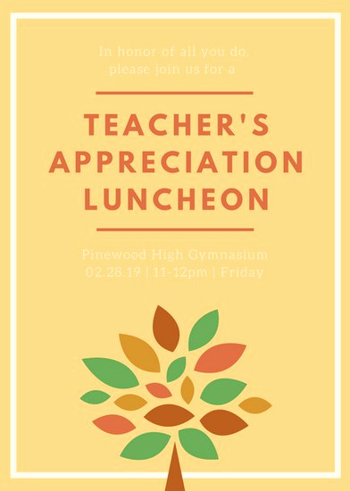 Teacher Appreciation Luncheon Invitation New Luncheon Invitation Templates Canva