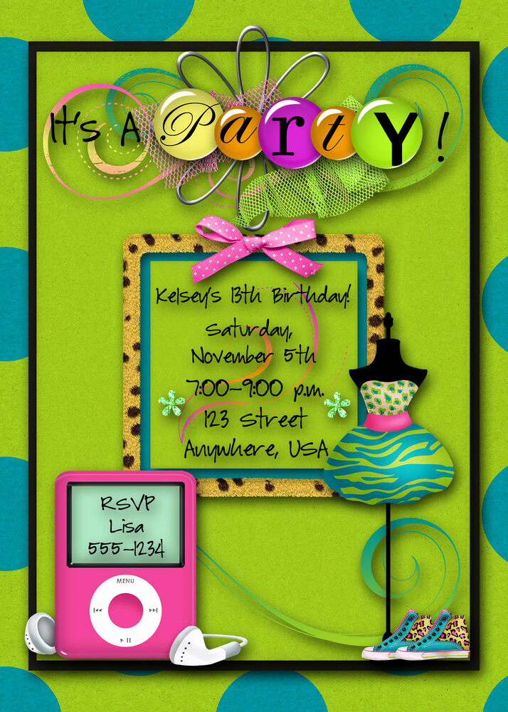 Teenage Birthday Invitation Wording Best Of Hip Hop Funky Leopard Birthday Party Invitation Teen