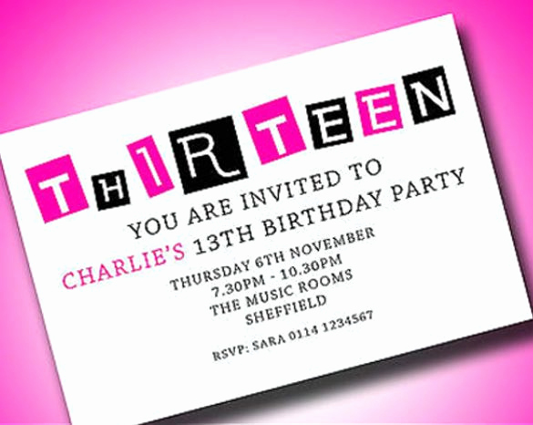 Teenage Birthday Invitation Wording Fresh Personalized Boys &amp; Girls Teenager 13th Birthday Party
