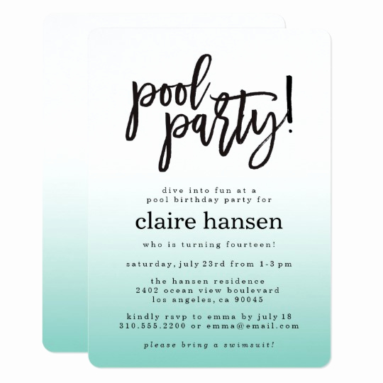 Teenage Birthday Invitation Wording Inspirational Stylish Teen Pool Party Birthday Invitation