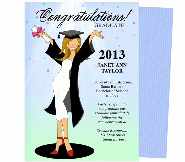 Template for Graduation Party Invitation Unique Cheer for the Graduate Graduation Party Announcement