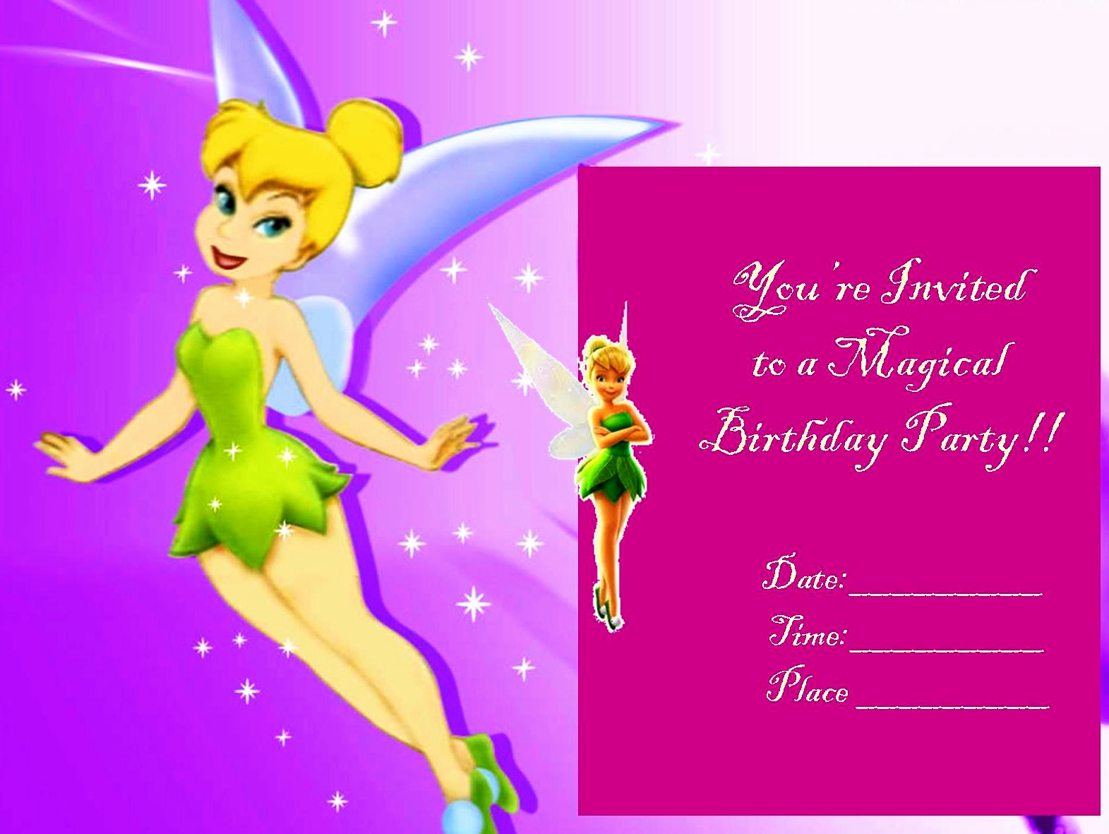 Tinkerbell Invitation Template Free Awesome Tinkerbell Printable Invitation Free