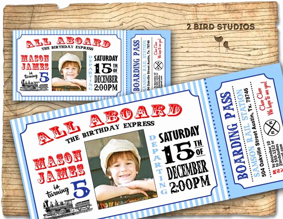 Train Ticket Birthday Invitation Beautiful Train Invitation Vintage Train Birthday Invite by 2birdstudios