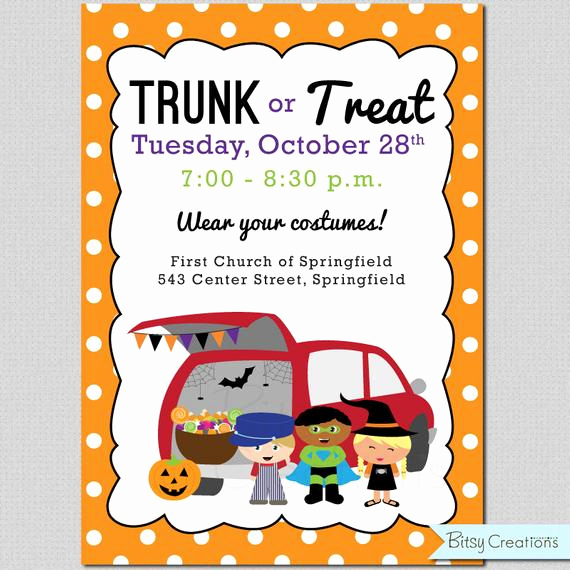 Trunk Party Invitation Templates Best Of Trunk or Treat Printable Invitation Digital by Bitsycreations