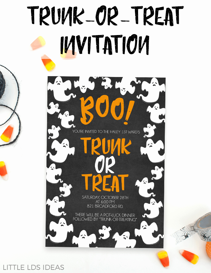 Trunk Party Invitation Templates New Trunk Treat Invitation Printable From Little Lds Ideas