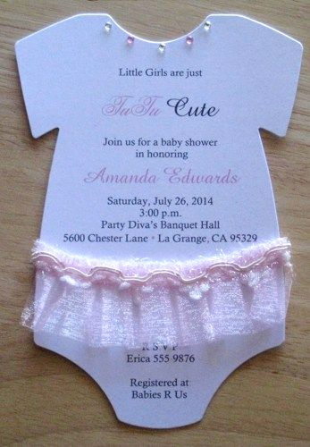 Tutu Baby Shower Invitation New Tutu Baby Esie Baby Shower Invitations White with Pink