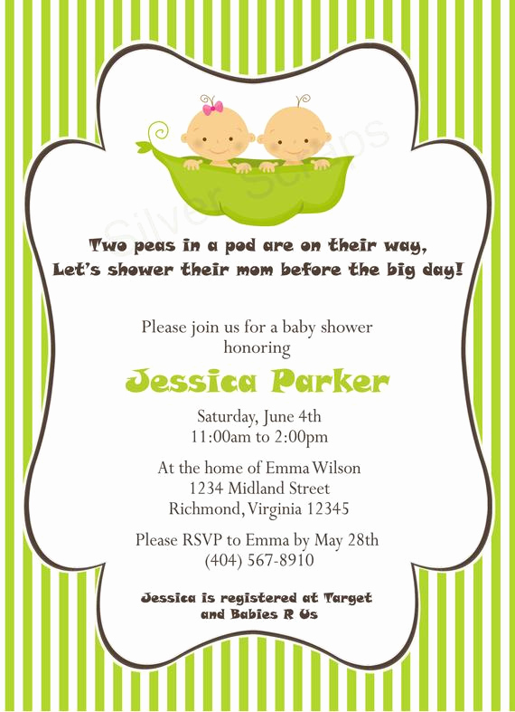 Twin Baby Shower Invitation Ideas Luxury Items Similar to Two Peas In A Pod Custom Baby Shower