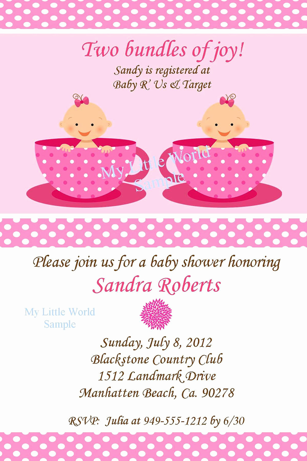 Twin Baby Shower Invitation Ideas New Twin Invitation Twin Birthday Invitations Twin Baby Shower