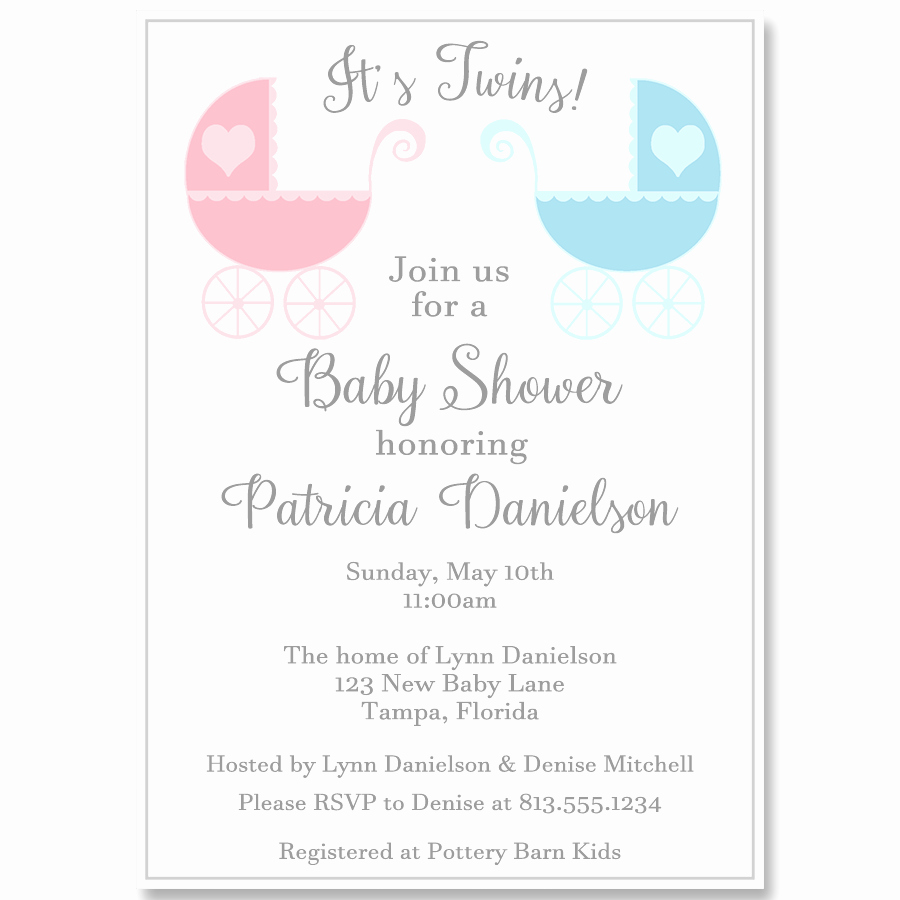 Twin Baby Shower Invitation Wording Luxury Lovely Carriages Twins Baby Shower Invitation – the Invite