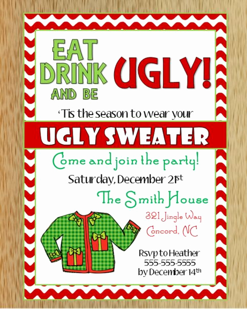 Ugly Christmas Sweater Invitation Beautiful Ugly Christmas Sweater Invitation 2