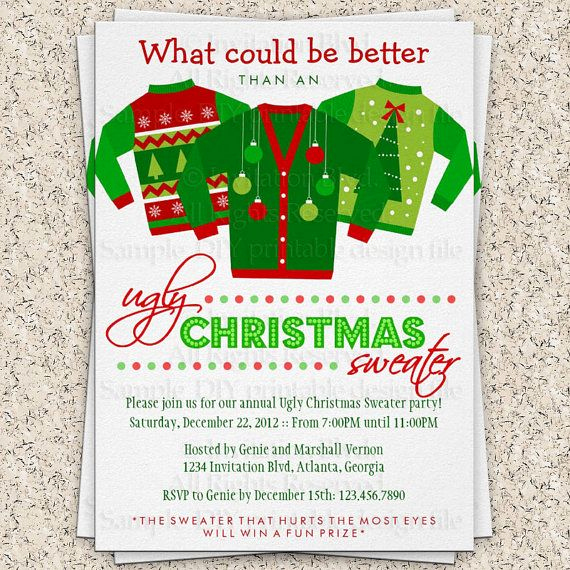 Ugly Christmas Sweater Invitation Template Beautiful Ugly Christmas Sweater Party Invitation Ugly by