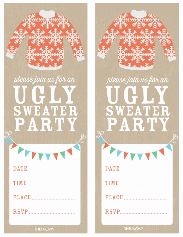 Ugly Christmas Sweater Invitation Template Inspirational Ugly Sweater Party