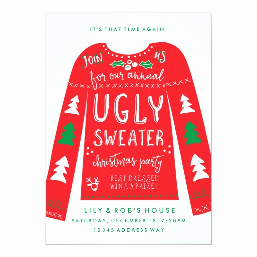 festive ugly sweater christmas party invitations