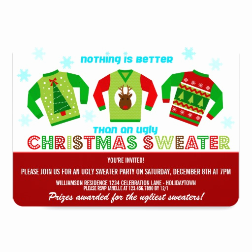 Ugly Christmas Sweater Party Invitation Lovely Festive Ugly Christmas Sweaters Party Invitation