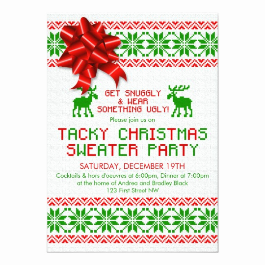 Ugly Christmas Sweater Party Invitation Lovely Tacky Ugly Christmas Sweater Party Invitation