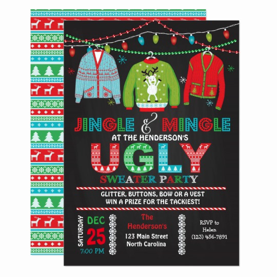 Ugly Christmas Sweater Party Invitation Unique Tacky Ugly Sweater Christmas Party Invitation