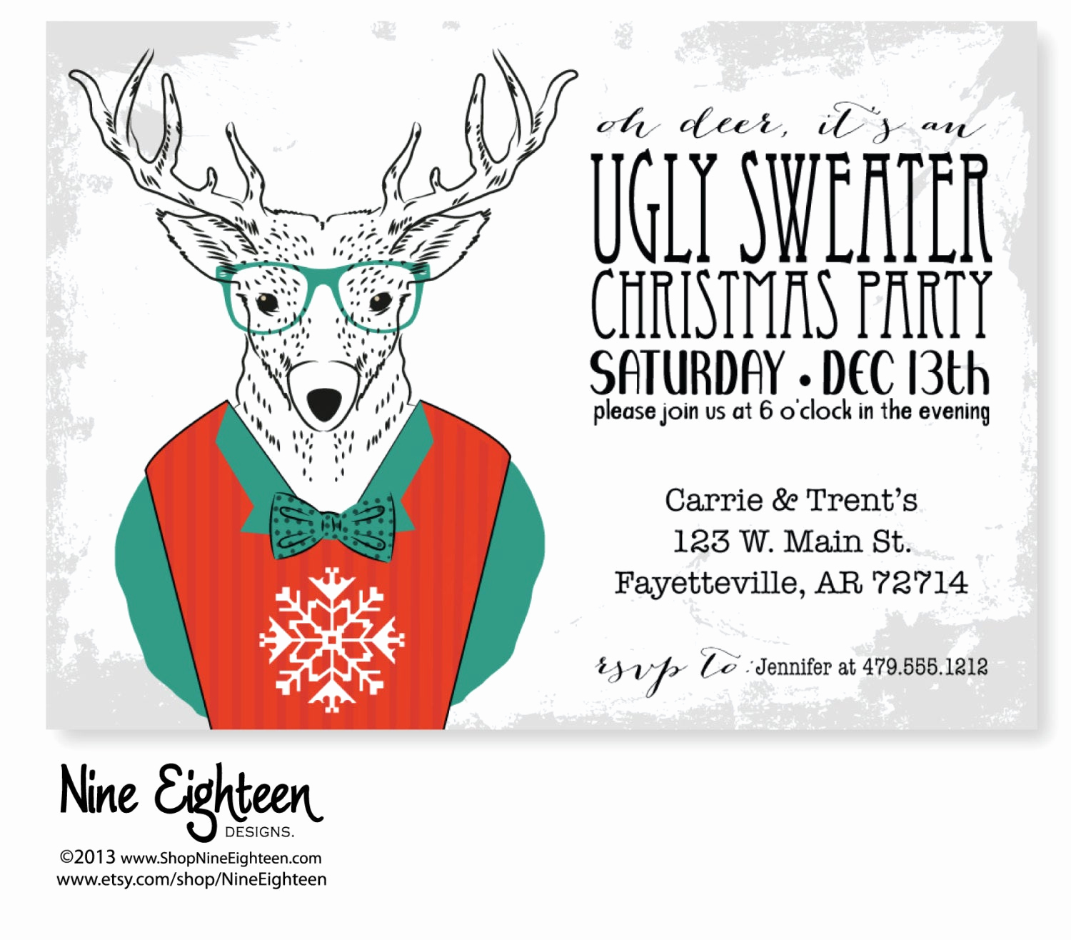 Ugly Sweater Christmas Party Invitation New Christmas Invitation for Ugly Sweater Party by Nineeighteen
