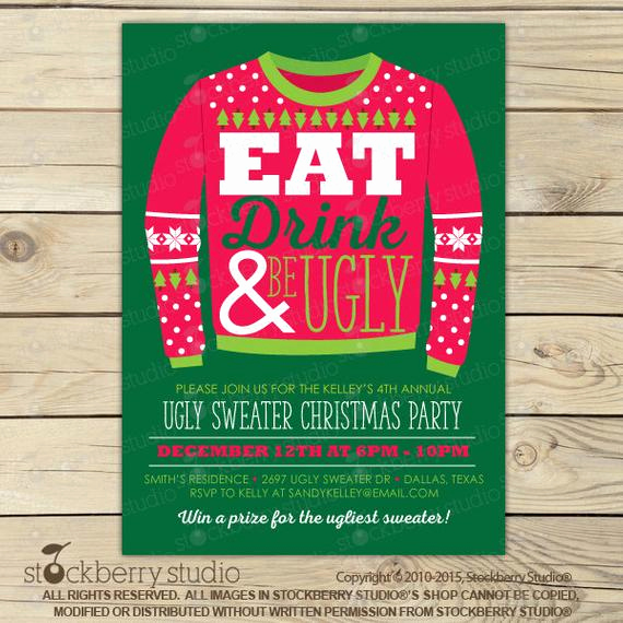 Ugly Sweater Christmas Party Invitation Unique Ugly Christmas Sweater Invitation Printable Ugly